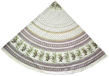 French round coated tablecloth (olives tamaris. purple) - Click Image to Close